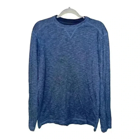Arrow Mens Blue Long Sleeve Crewneck Tshirt, Small - Picture 1 of 5